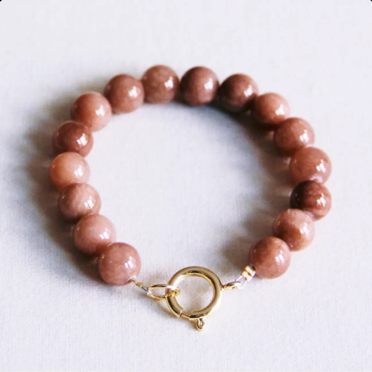 Pärlarmband i natursten XL-Mocha BKA004