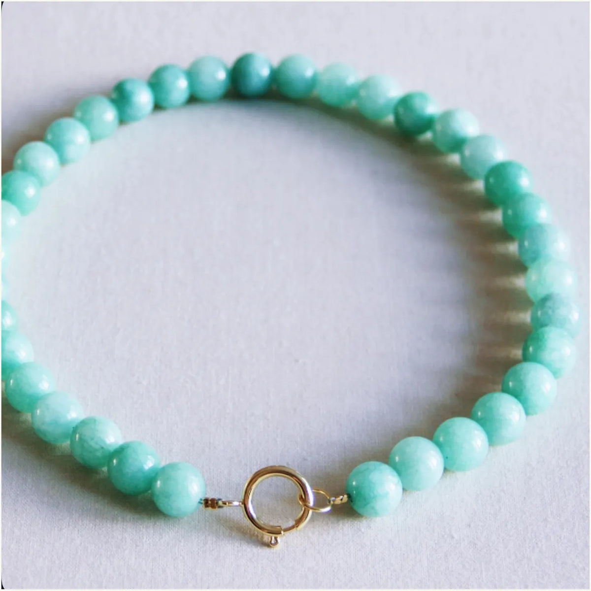 Halsband pärlor XL naturlig sten- Grön BK151