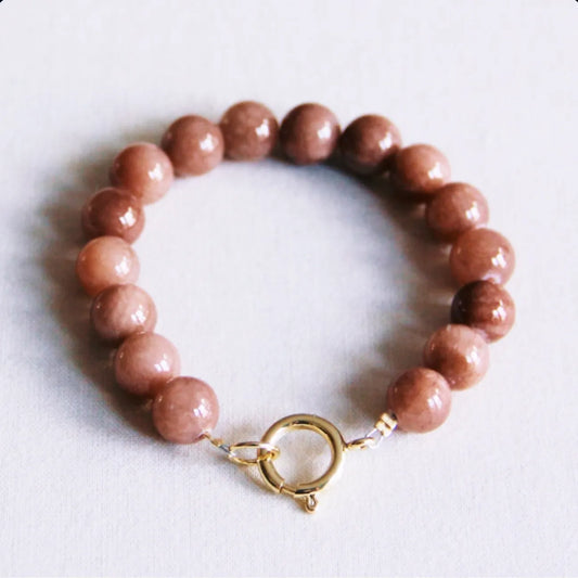 Pärlarmband i natursten XL-Mocha BKA004